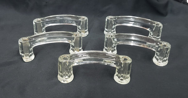 Set of 5 Solid Glass Furniture Pull Handles 3 5/8" Long GS00311