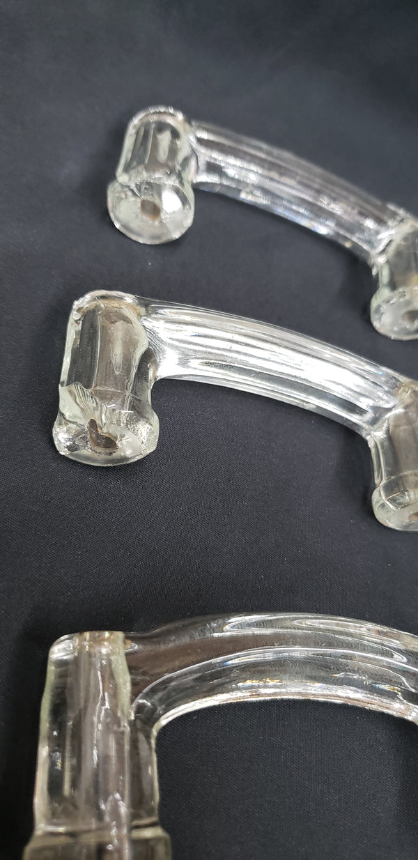 Set of 5 Solid Glass Furniture Pull Handles 3 5/8" Long GS00311