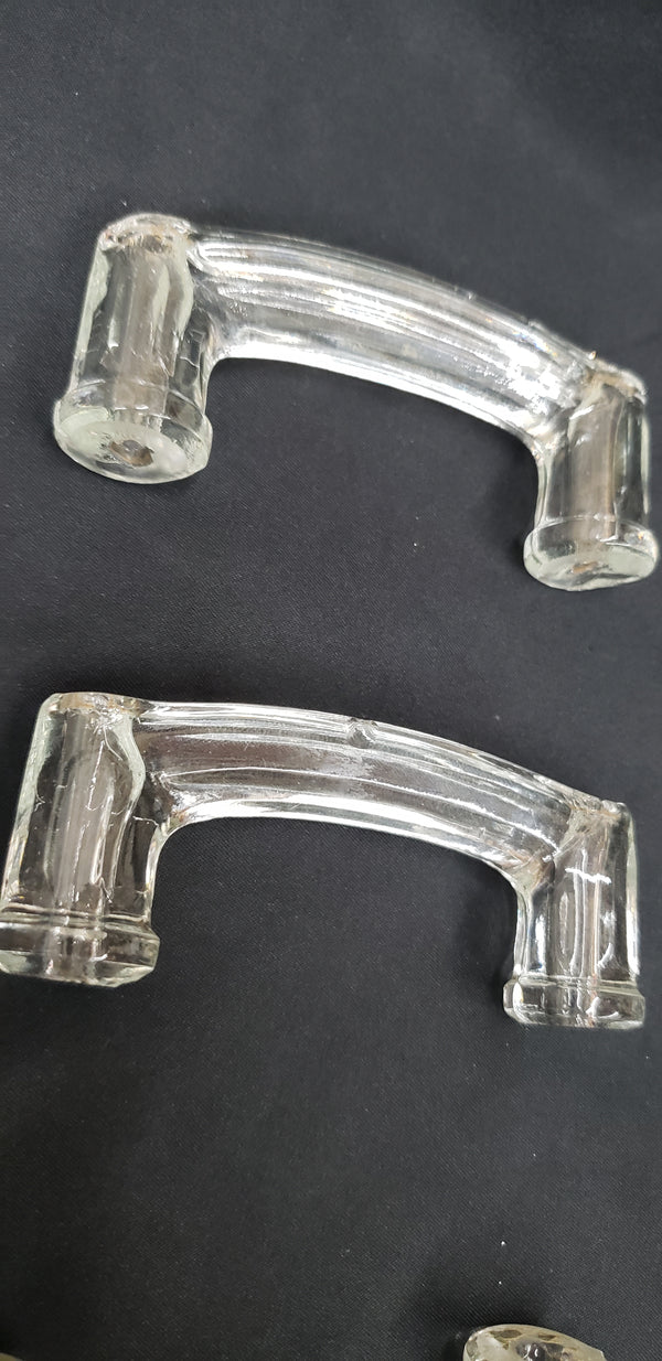 Set of 5 Solid Glass Furniture Pull Handles 3 5/8" Long GS00311