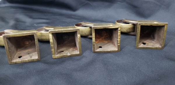 4 Solid Brass Square Furniture Toe Cap Cover Casters GS00332