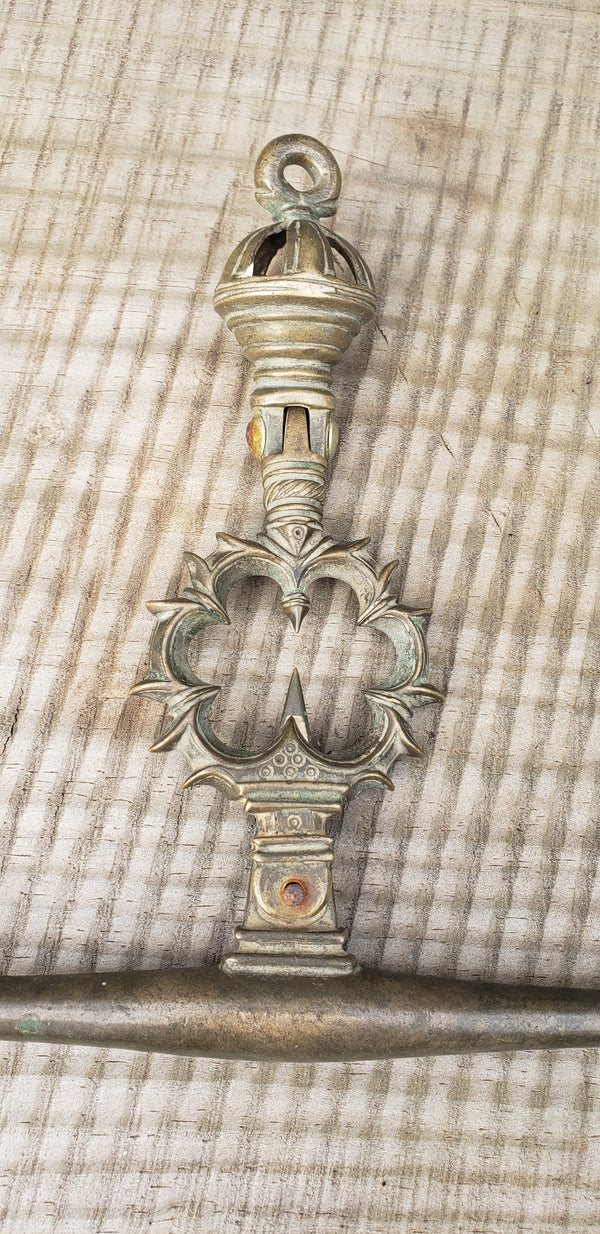 Vintage Solid Brass Hanging Scale Balance with Ornate Design 13 1/4" x 7 3/4" GS00359