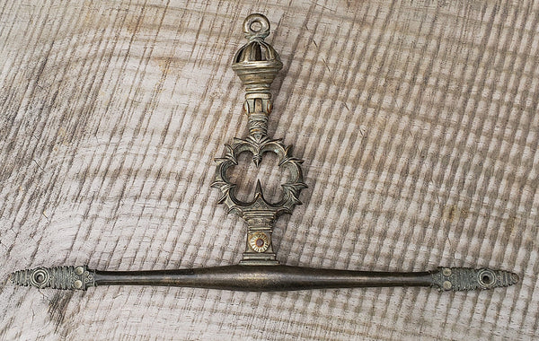 Vintage Solid Brass Hanging Scale Balance with Ornate Design 13 1/4" x 7 3/4" GS00359