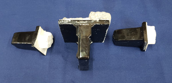 Vintage 7 Piece Black Porcelain Bathroom Hardware Set GS00376