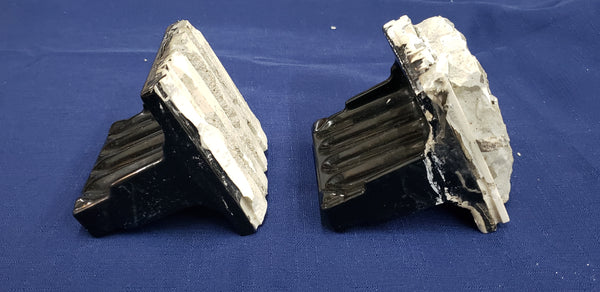Vintage 7 Piece Black Porcelain Bathroom Hardware Set GS00376