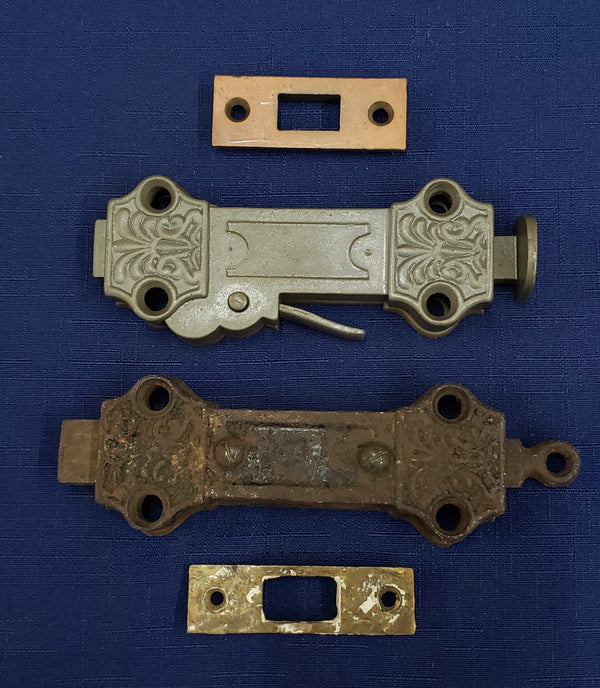 Original  Pair of Victorian Eastlake Bolt Locks with Keepers GS00385
