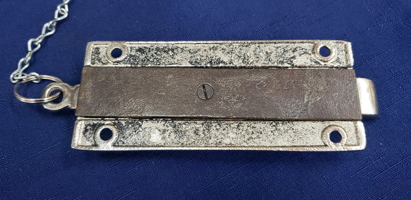 Restored Victorian Eastlake French Door Bolt Lock with Chain GS00399