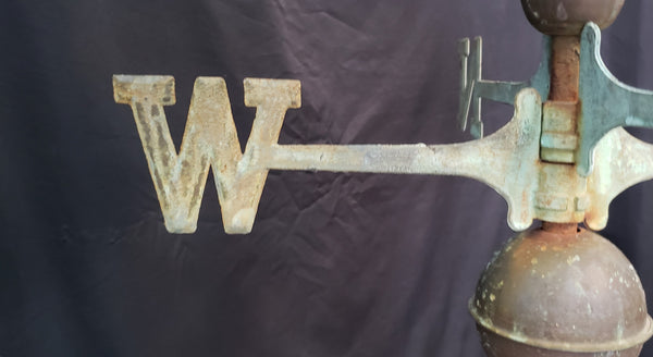 Large Vintage Copper Trotting Horse Weather Vane with Pole 32" x 61" GS00405