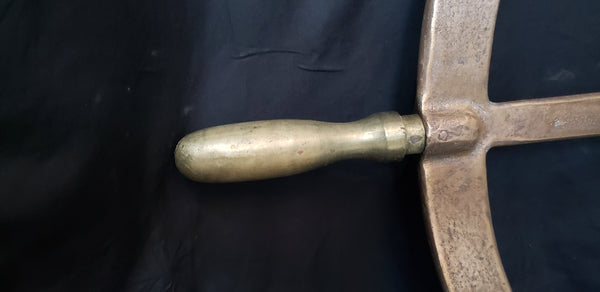 WWII Bronze & Brass Ship Steering Wheel w/ King Spoke Indicator GS00407