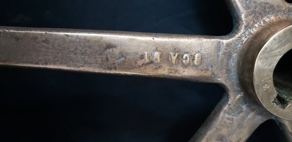 WWII Bronze & Brass Ship Steering Wheel w/ King Spoke Indicator GS00407