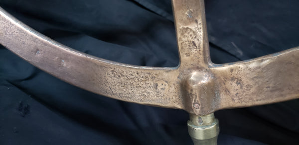 WWII Bronze & Brass Ship Steering Wheel w/ King Spoke Indicator GS00407
