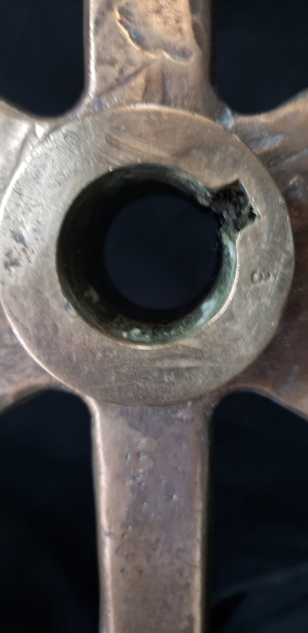 WWII Bronze & Brass Ship Steering Wheel w/ King Spoke Indicator GS00407