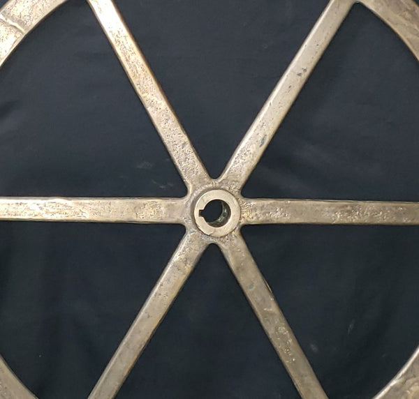 WWII Bronze & Brass Ship Steering Wheel w/ King Spoke Indicator GS00407