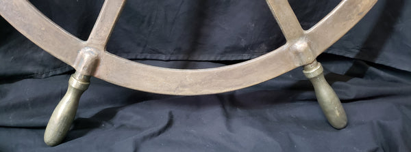 WWII Bronze & Brass Ship Steering Wheel w/ King Spoke Indicator GS00407