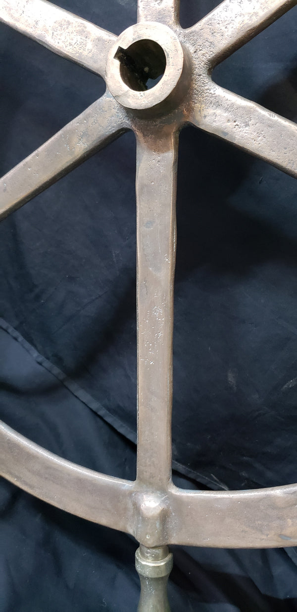 WWII Bronze & Brass Ship Steering Wheel w/ King Spoke Indicator GS00407