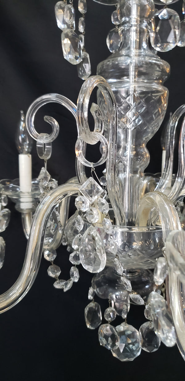5 Light Crystal Prism Chandelier with Multiple Shaped Prisms 22" x 22"  GS00412