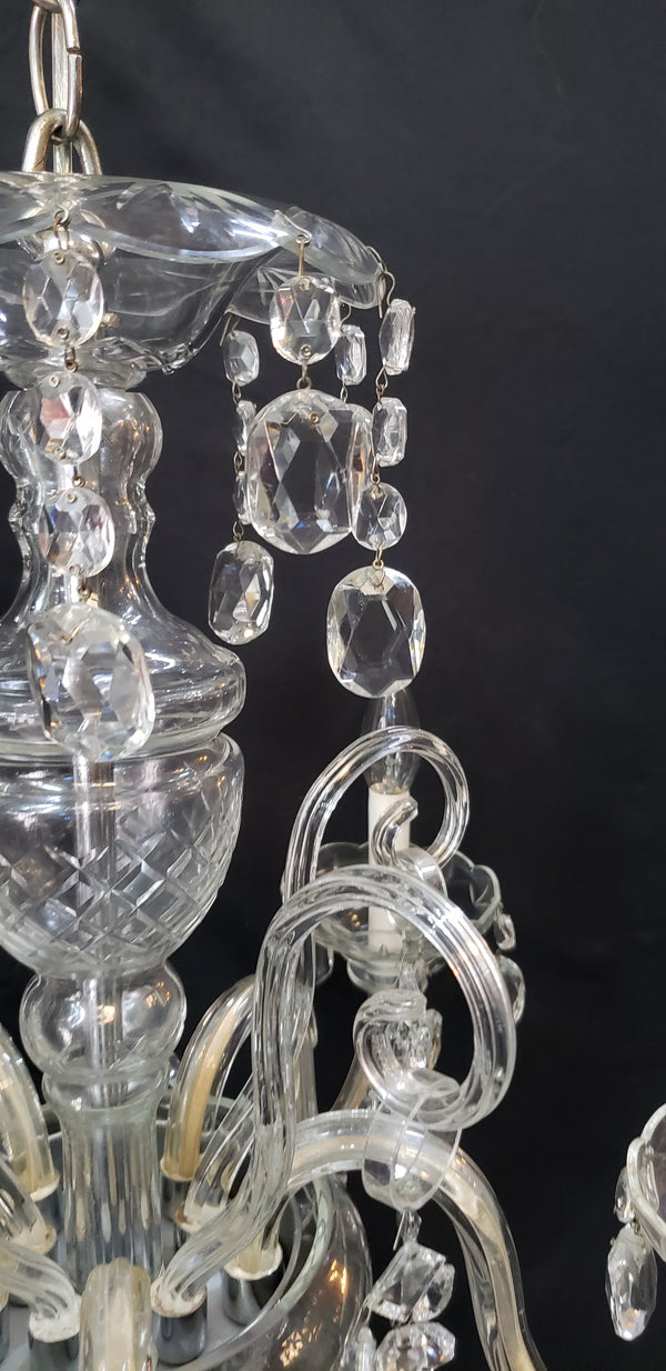 5 Light Crystal Prism Chandelier with Multiple Shaped Prisms 22" x 22"  GS00412