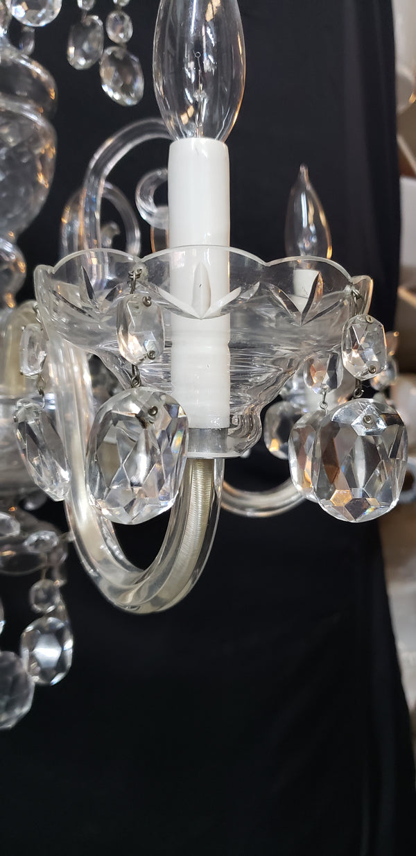 5 Light Crystal Prism Chandelier with Multiple Shaped Prisms 22" x 22"  GS00412