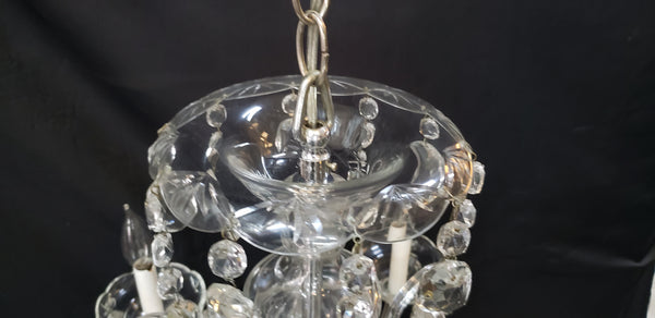 5 Light Crystal Prism Chandelier with Multiple Shaped Prisms 22" x 22"  GS00412