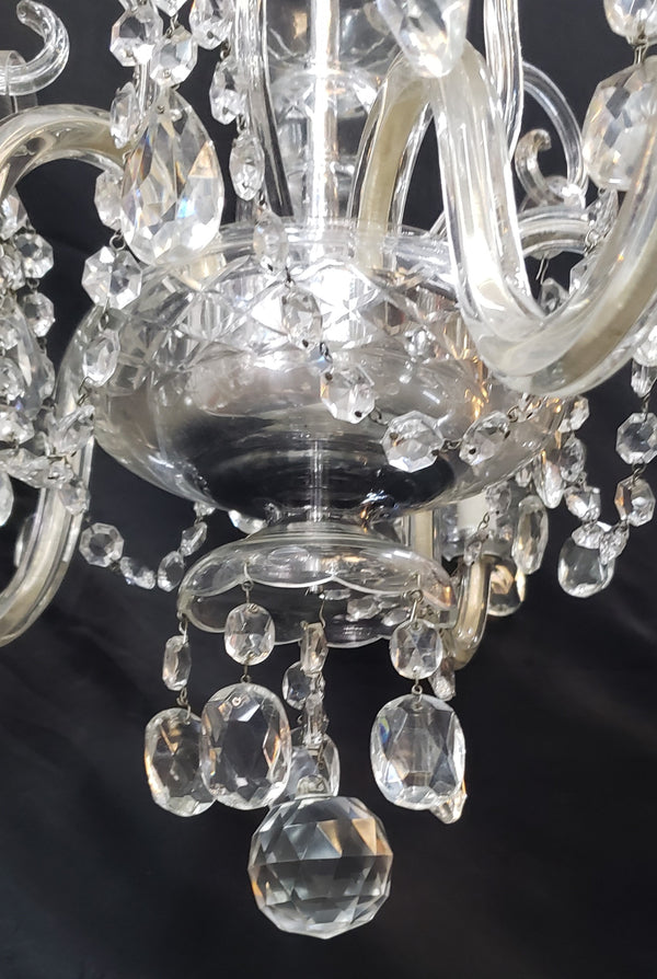 5 Light Crystal Prism Chandelier with Multiple Shaped Prisms 22" x 22"  GS00412