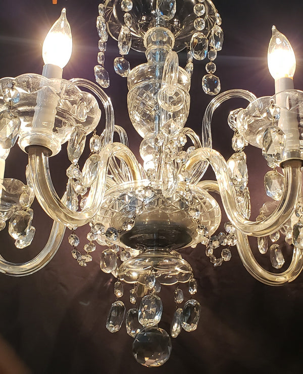 5 Light Crystal Prism Chandelier with Multiple Shaped Prisms 22" x 22"  GS00412