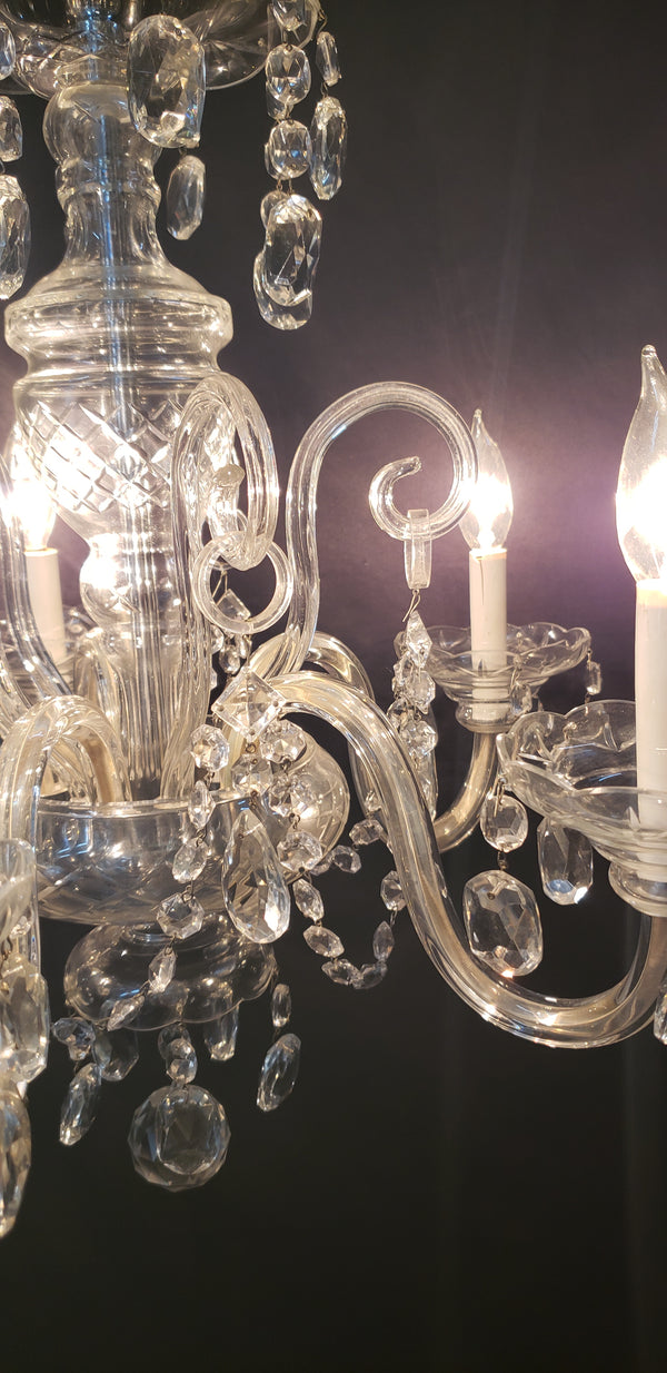 5 Light Crystal Prism Chandelier with Multiple Shaped Prisms 22" x 22"  GS00412