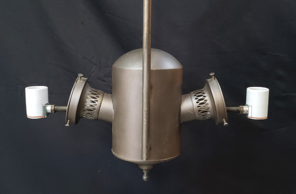 Restored Converted Gas to Electric 2 Light Ceiling Fixture  22" x 20" GS00413