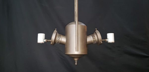 Restored Converted Gas to Electric 2 Light Ceiling Fixture  22" x 20" GS00413