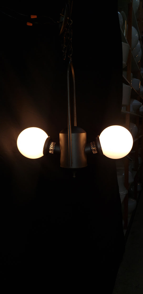 Restored Converted Gas to Electric 2 Light Ceiling Fixture  22" x 20" GS00413