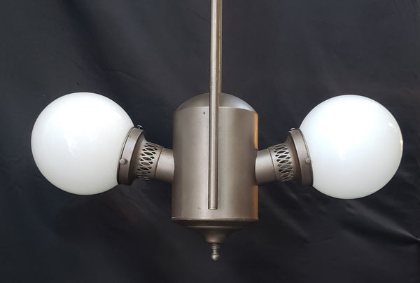 Restored Converted Gas to Electric 2 Light Ceiling Fixture  22" x 20" GS00413