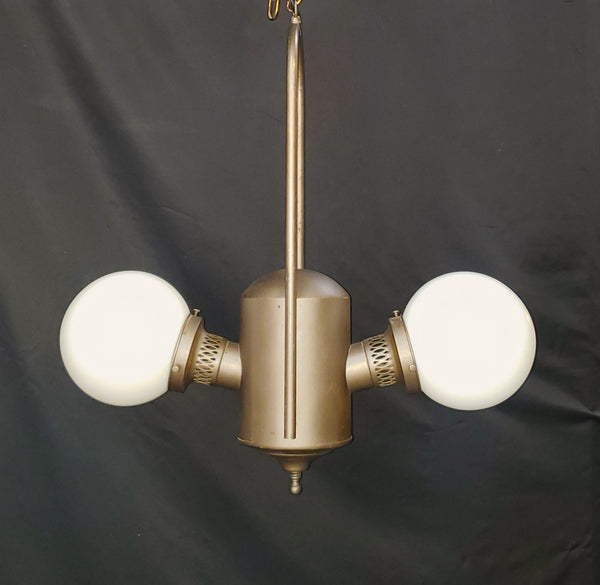 Restored Converted Gas to Electric 2 Light Ceiling Fixture  22" x 20" GS00413