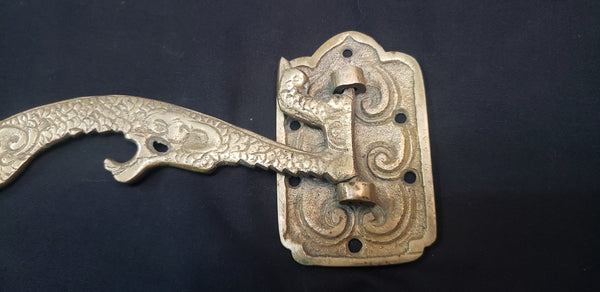 Pair of Ornate Solid Brass Griffin Swivel Hall Tree Hooks 8" x 3 3/8" GS00419