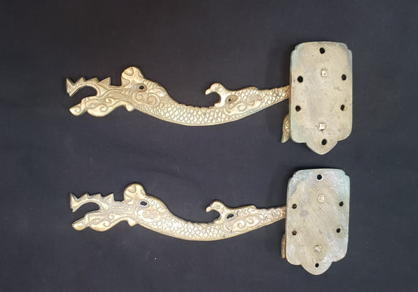 Pair of Ornate Solid Brass Griffin Swivel Hall Tree Hooks 8" x 3 3/8" GS00419