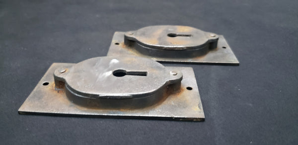 Restored Victorian Eastlake Pocket Door Plates w/ Key Holes  4" x 2 1/8" GS00421