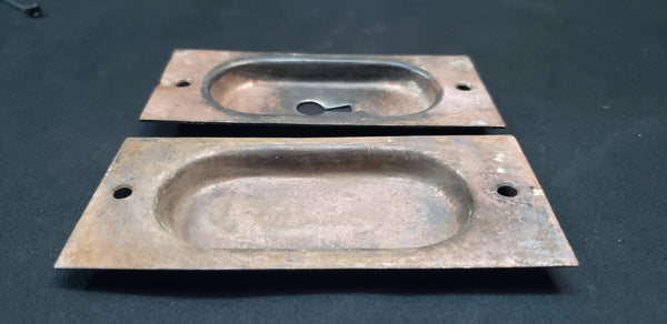 Restored Pocket Door Escutcheon Plates 4 5/8" x 2 1/8" GS00424