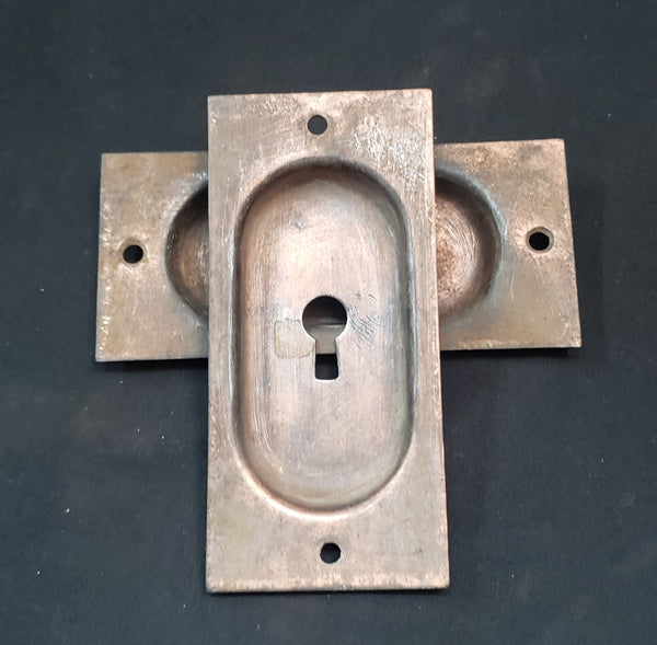 Restored Pocket Door Escutcheon Key Hole Plates 4 5/8" x 2 1/8" GS00425