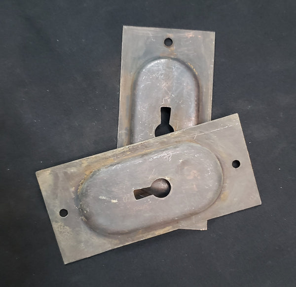 Restored Pocket Door Escutcheon Key Hole Plates 4 5/8" x 2 1/8" GS00425