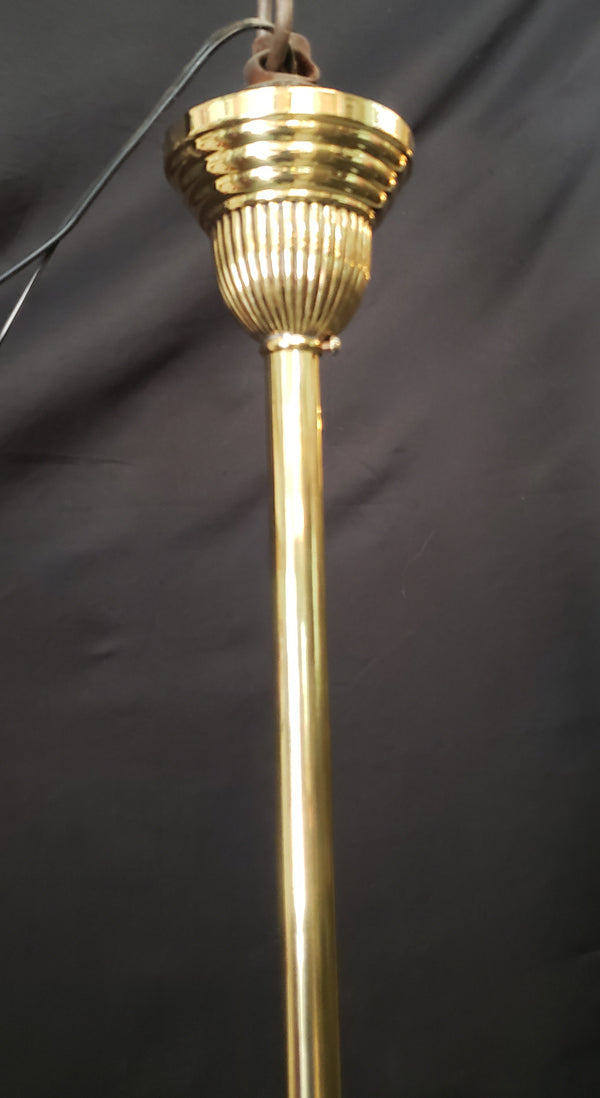Vintage Pool Table Lighting w/ Ornate Brass Trim & Shades 53" x 25" x 42"GS00433