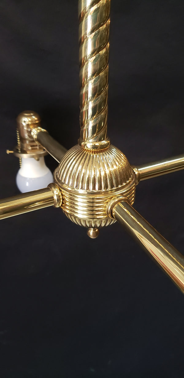 Vintage Pool Table Lighting w/ Ornate Brass Trim & Shades 53" x 25" x 42"GS00433