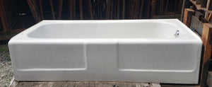 5 Foot Cast Iron Built In Bath Tub w/ Right Side Drain & Front Apron  GS00443