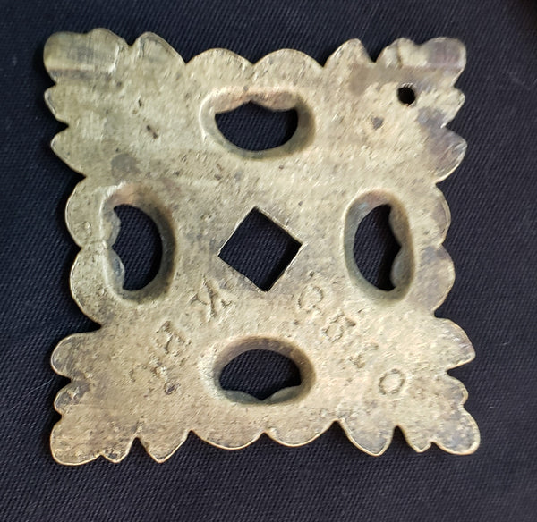 Set of 4 Solid Brass Two Piece Diamond Shaped Furniture Drop Pulls GS00432