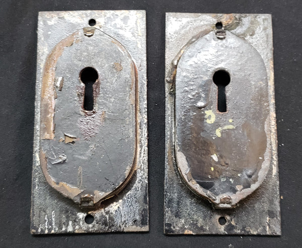 Ornate Pocket Door Lock with 2 Key Hole Plates  4 3/4" x 3 1/2" GS00440