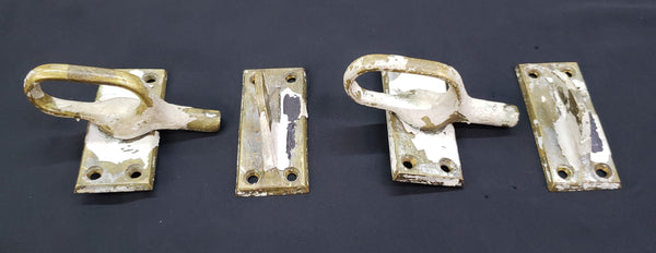 Two Solid Brass Cabinet Lock Latches with Keepers 3" T x 1  3/8" W GS00451