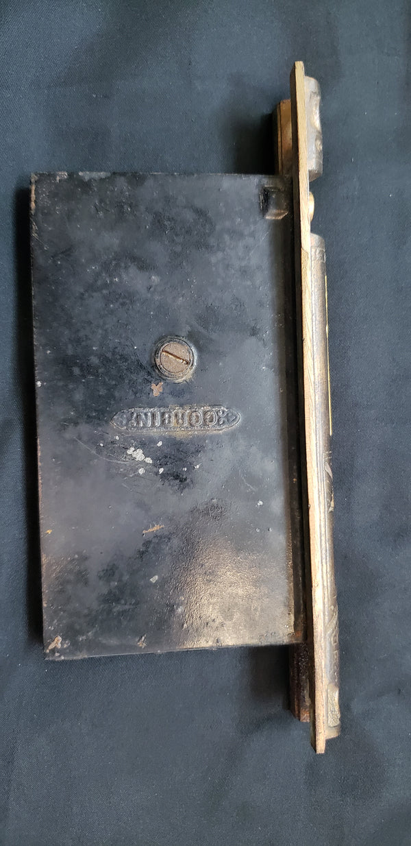 Restored Victorian Corbin Pocket Door Lock Set with Key GS00452