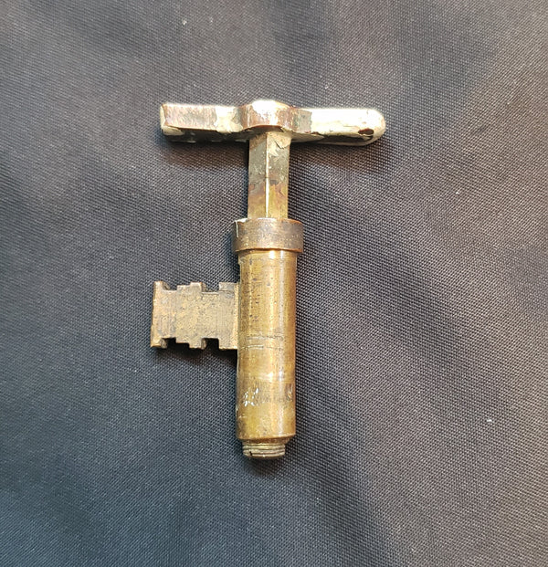 Restored Victorian Corbin Pocket Door Lock Set with Key GS00452