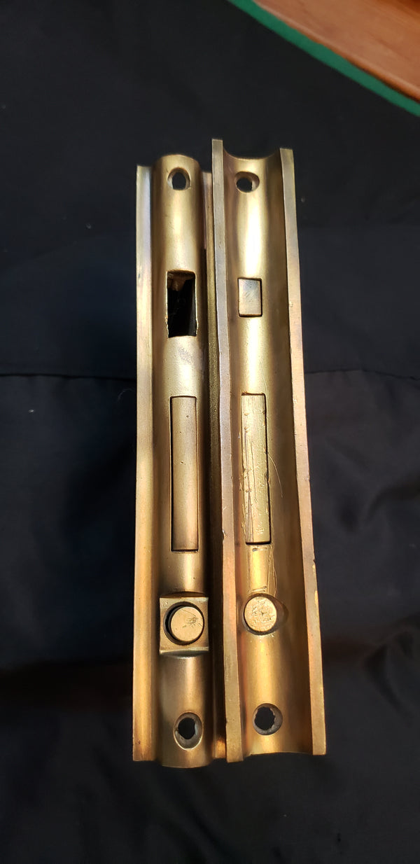 Restored Sargent Brass Pocket Door Mortice Lock Set  with Key GS00454