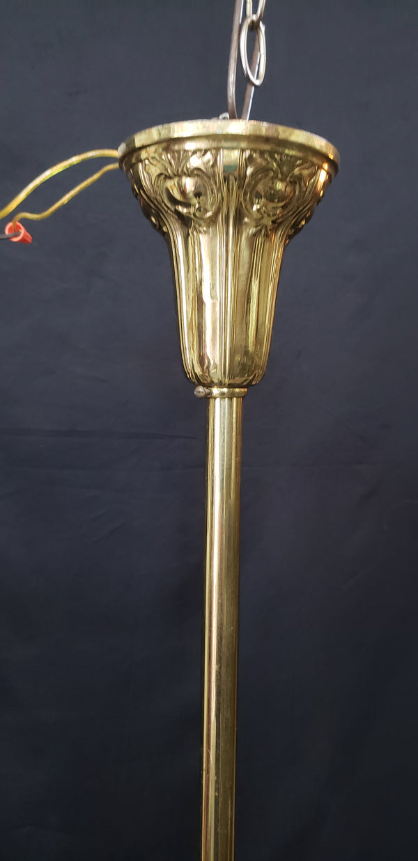 4 Light Flush Mount Chandelier with Fluted Shades 27 1/2" x 21" x 38" GS00472