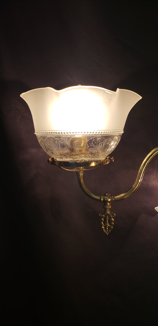 4 Light Flush Mount Chandelier with Fluted Shades 27 1/2" x 21" x 38" GS00472