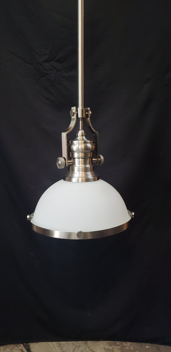 Industrial Flush Mount Pendant Light w/ Chrome Trim  46 1/2" x 12" GS00474