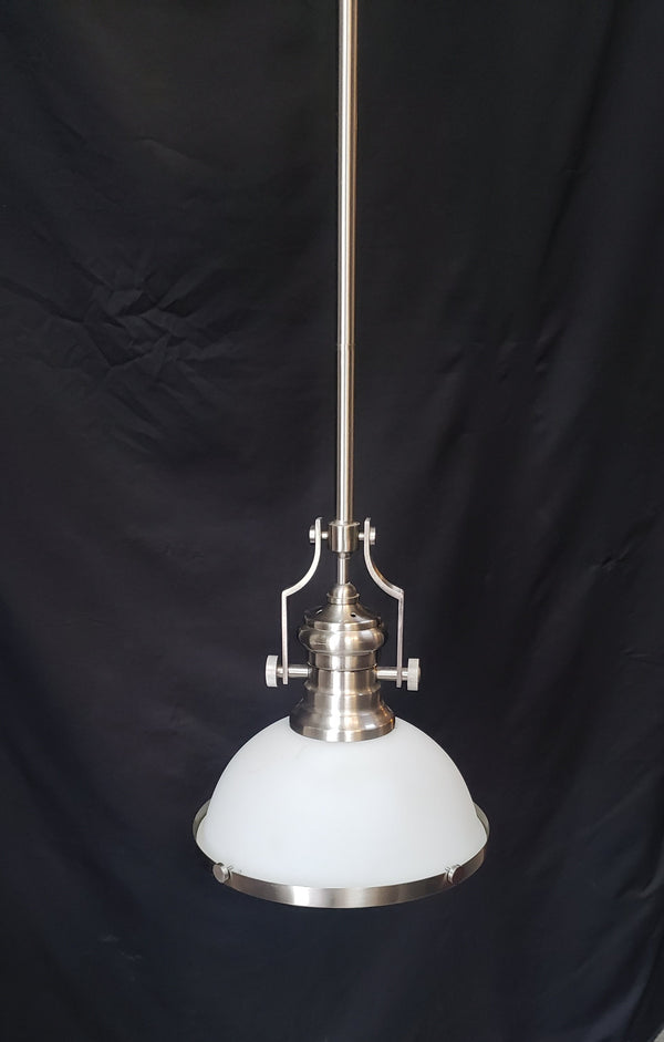 Industrial Flush Mount Pendant Light w/ Chrome Trim  46 1/2" x 12" GS00474
