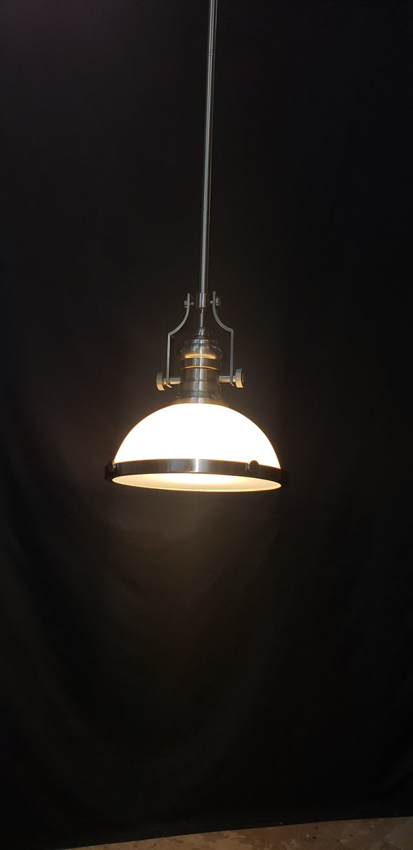 Industrial Flush Mount Pendant Light w/ Chrome Trim  46 1/2" x 12" GS00474